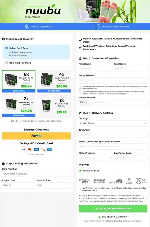 Nuubu order page with purchase and delivery options