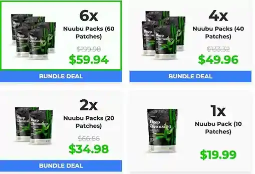 Nuubu package options shown in the supplied offer