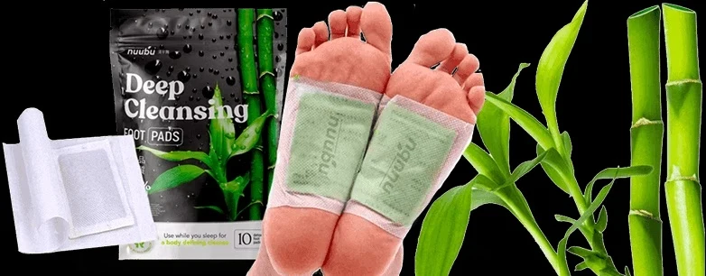 Nuubu pads placed on the soles of both feet